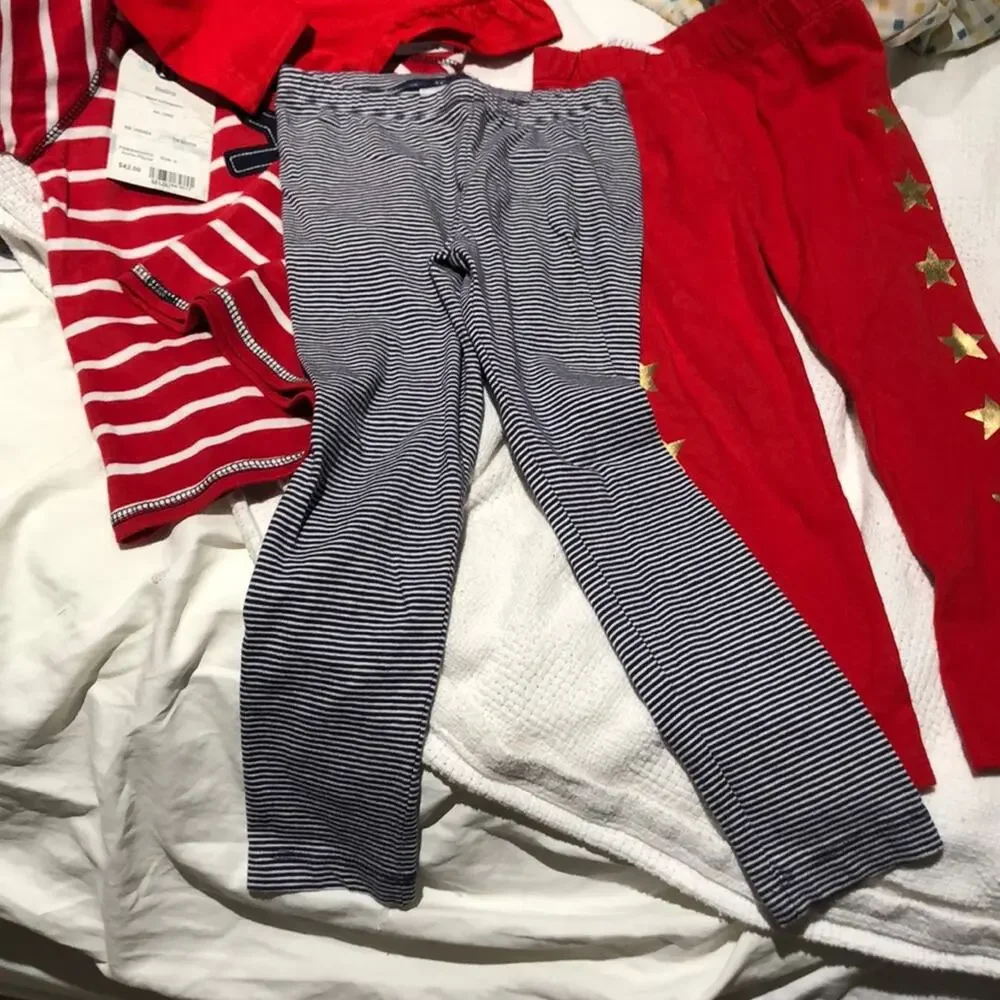 3t red white blue mixed coordinating set like new